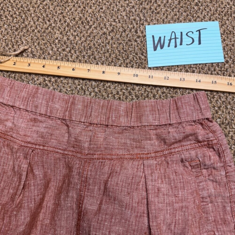 Hei Hei Antropologie Linen Pull-On Relaxed Pleated Elastic Waist Pants  Small - Picture 6 of 11